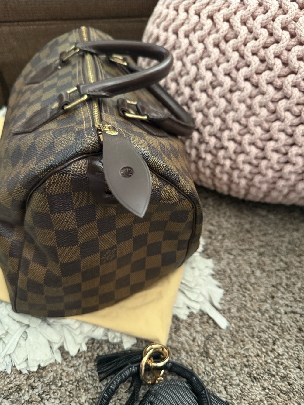 Louis Vuitton Brown Damier Canvas Speedy 30 Satchel with organizer w/base shaper - Picture 10 of 16
